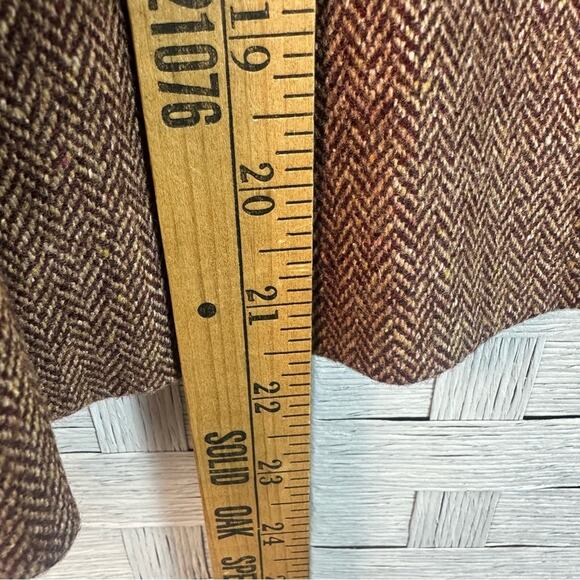 Eddie Bauer harringbone skirt front plate 90s vintage feminine warm academia - Picture 7 of 8